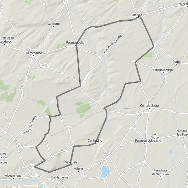 Miniatura mapy "Zwiedzanie wsi Castrejón de Trabancos" - trasy rowerowej w Castilla y León, Spain. Wygenerowane przez planer tras rowerowych Tarmacs.app