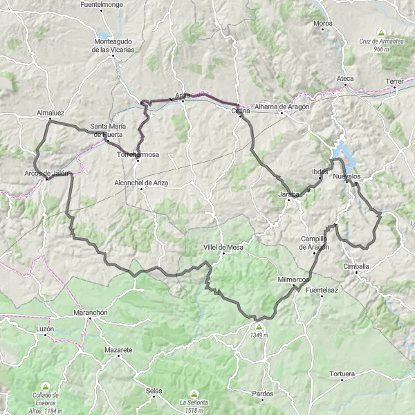Miniatua del mapa de inspiración ciclista "Ruta de los Valles y Montañas Secretas" en Castilla y León, Spain. Generado por Tarmacs.app planificador de rutas ciclistas