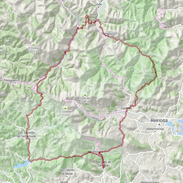 Miniatua del mapa de inspiración ciclista "Exploración de Montañas y Valles" en Castilla y León, Spain. Generado por Tarmacs.app planificador de rutas ciclistas