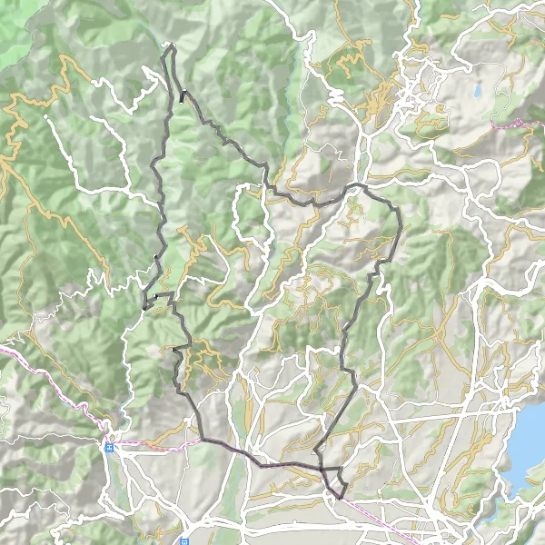 Miniatuurkaart van de fietsinspiratie "Rondrit vanuit Camponaraya naar Cacabelos en terug" in Castilla y León, Spain. Gemaakt door de Tarmacs.app fietsrouteplanner