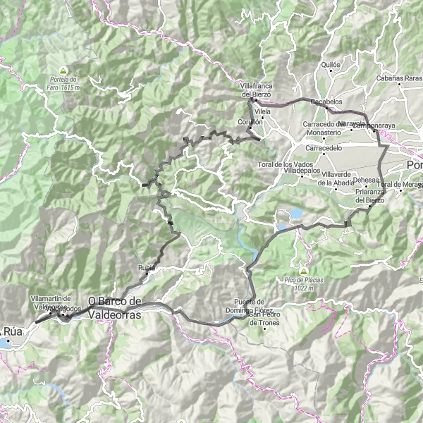 Miniatura mapy "Trasa Road Santalla del Bierzo" - trasy rowerowej w Castilla y León, Spain. Wygenerowane przez planer tras rowerowych Tarmacs.app