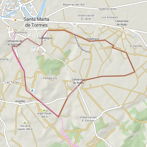 Miniatua del mapa de inspiración ciclista "Descubriendo Pelabravo y Arapil Grande" en Castilla y León, Spain. Generado por Tarmacs.app planificador de rutas ciclistas