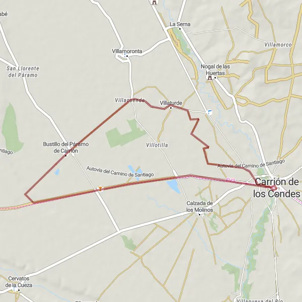Miniatura mapy "Trasa gravelowa Mirador de Nuestra Señora de Belén" - trasy rowerowej w Castilla y León, Spain. Wygenerowane przez planer tras rowerowych Tarmacs.app