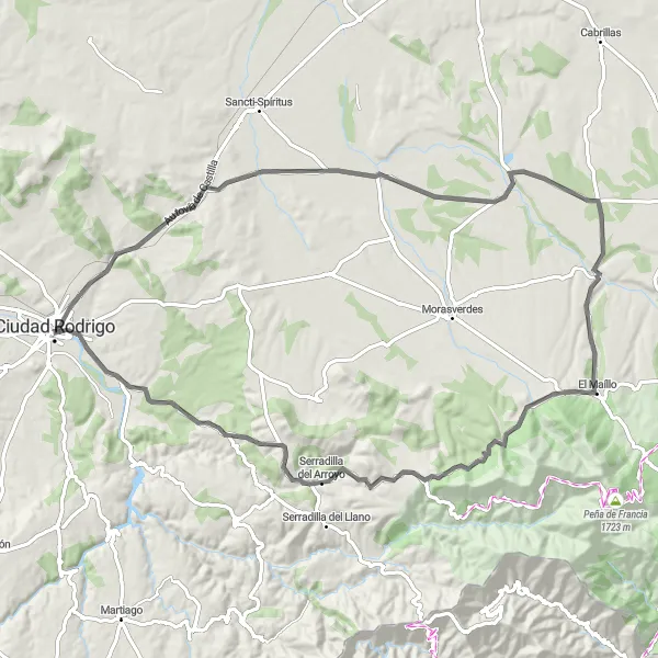 Miniatura mapy "Trasa Rowerowa Bocacara" - trasy rowerowej w Castilla y León, Spain. Wygenerowane przez planer tras rowerowych Tarmacs.app