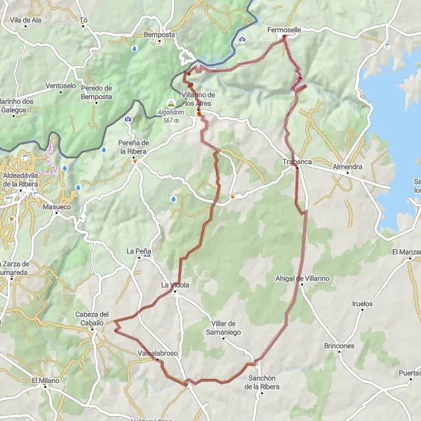 Miniatua del mapa de inspiración ciclista "Ruta de Grava a Mirador del Castillo" en Castilla y León, Spain. Generado por Tarmacs.app planificador de rutas ciclistas