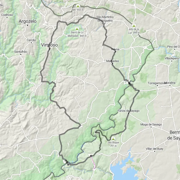 Miniatuurkaart van de fietsinspiratie "Rondrit langs Fermoselle en omgeving" in Castilla y León, Spain. Gemaakt door de Tarmacs.app fietsrouteplanner