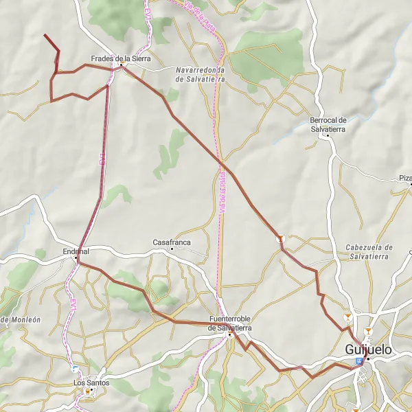 Miniatura mapy "Trasa gravelowa z Frades de la Sierra" - trasy rowerowej w Castilla y León, Spain. Wygenerowane przez planer tras rowerowych Tarmacs.app
