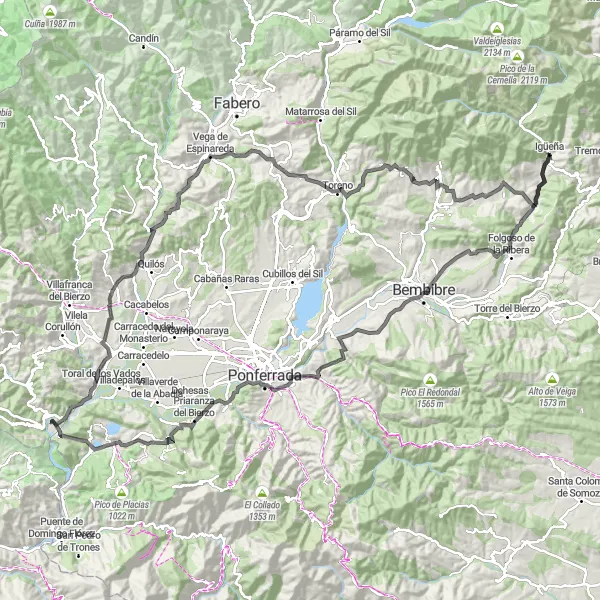 Map miniature of "The Pico de Pajariel Adventure" cycling inspiration in Castilla y León, Spain. Generated by Tarmacs.app cycling route planner