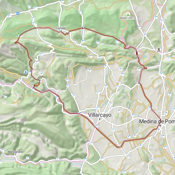 Miniatura mapy "Trasa dojazdowa z Medina de Pomar" - trasy rowerowej w Castilla y León, Spain. Wygenerowane przez planer tras rowerowych Tarmacs.app
