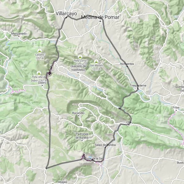 Miniatura mapy "Wycieczka Szosa przez Nofuentes" - trasy rowerowej w Castilla y León, Spain. Wygenerowane przez planer tras rowerowych Tarmacs.app
