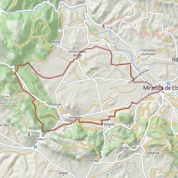 Miniatura mapy "Trasa Gravel Ameyugo" - trasy rowerowej w Castilla y León, Spain. Wygenerowane przez planer tras rowerowych Tarmacs.app