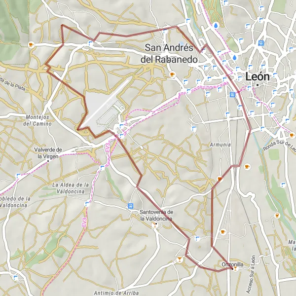 Map miniature of "Castles and Villages Gravel Route" cycling inspiration in Castilla y León, Spain. Generated by Tarmacs.app cycling route planner