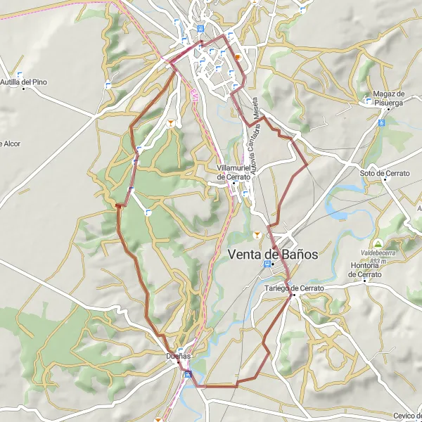 Map miniature of "Tariego Gravel Adventure" cycling inspiration in Castilla y León, Spain. Generated by Tarmacs.app cycling route planner