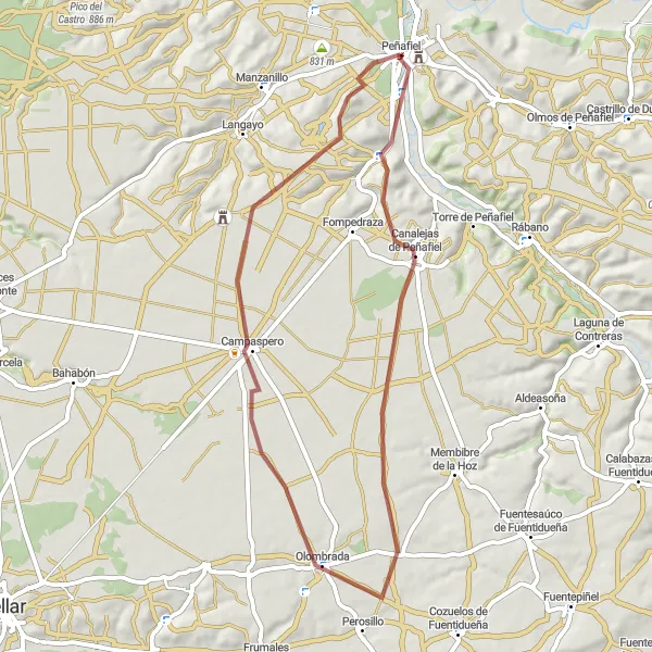 Miniatua del mapa de inspiración ciclista "Ruta de Gravel Verde" en Castilla y León, Spain. Generado por Tarmacs.app planificador de rutas ciclistas