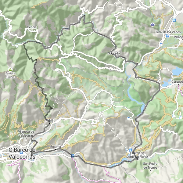 Miniatura mapy "Wycieczka wokół Lago de Carucedo" - trasy rowerowej w Castilla y León, Spain. Wygenerowane przez planer tras rowerowych Tarmacs.app