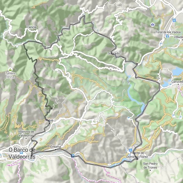 Map miniature of "Road Route with Scenic Views" cycling inspiration in Castilla y León, Spain. Generated by Tarmacs.app cycling route planner