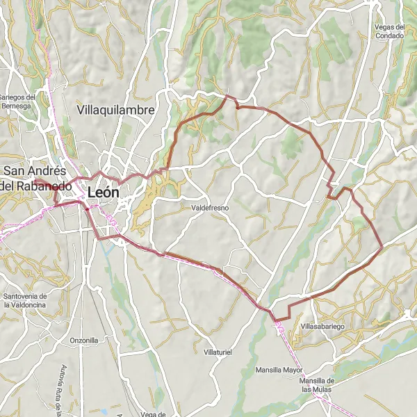Miniatura mapy "Rowerowa trasa przez Villaobispo de las Regueras" - trasy rowerowej w Castilla y León, Spain. Wygenerowane przez planer tras rowerowych Tarmacs.app