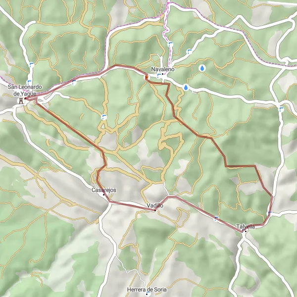 Map miniature of "Navaleno Loop Gravel Route" cycling inspiration in Castilla y León, Spain. Generated by Tarmacs.app cycling route planner