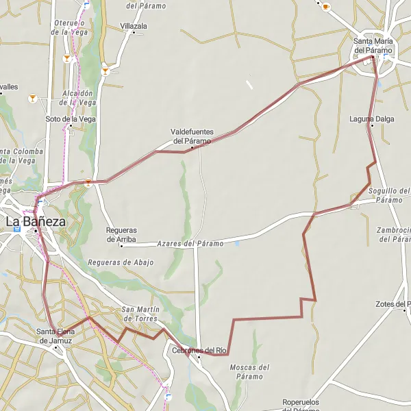 Map miniature of "Rural Delights and Idyllic Landscapes" cycling inspiration in Castilla y León, Spain. Generated by Tarmacs.app cycling route planner