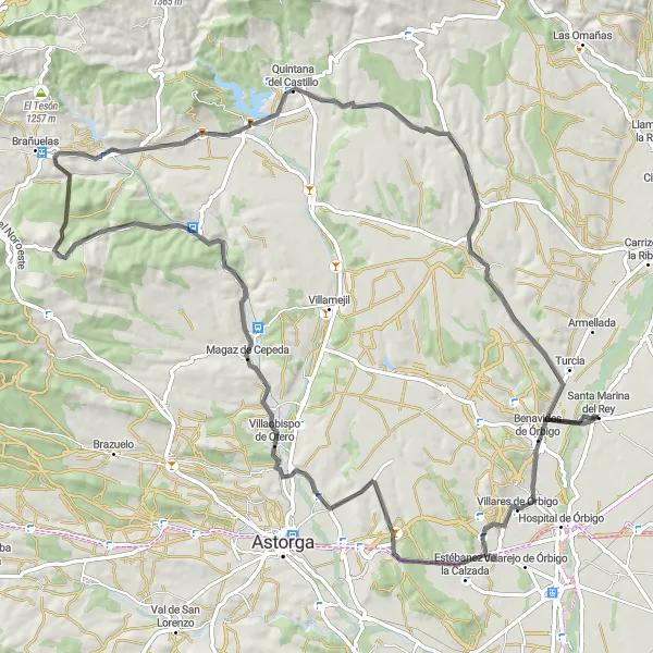 Map miniature of "The Valdeiglesias Loop" cycling inspiration in Castilla y León, Spain. Generated by Tarmacs.app cycling route planner