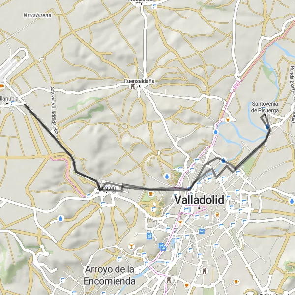 Miniatura mapy "Krótki Szlak Szosowy przez Cuesta de la Maruquesa" - trasy rowerowej w Castilla y León, Spain. Wygenerowane przez planer tras rowerowych Tarmacs.app