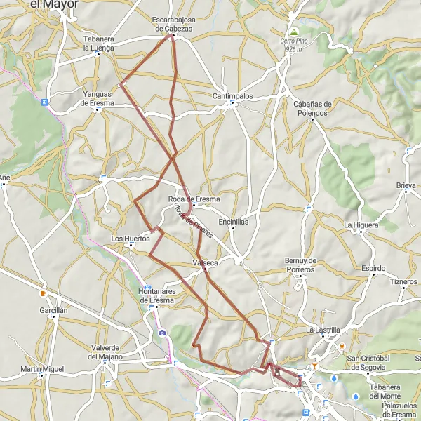 Map miniature of "San Marcos Gravel Loop" cycling inspiration in Castilla y León, Spain. Generated by Tarmacs.app cycling route planner