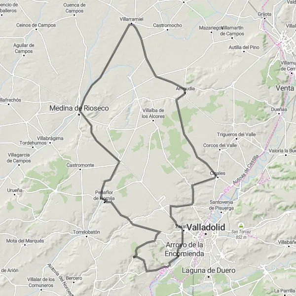 Miniatura mapy "Szlak rowerowy przez Simancas" - trasy rowerowej w Castilla y León, Spain. Wygenerowane przez planer tras rowerowych Tarmacs.app
