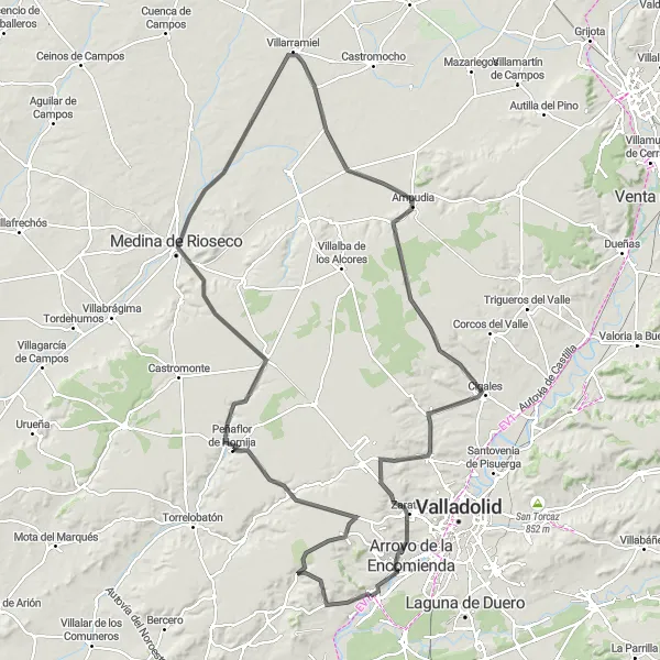 Map miniature of "Challenging Terrain and Historic Splendor" cycling inspiration in Castilla y León, Spain. Generated by Tarmacs.app cycling route planner