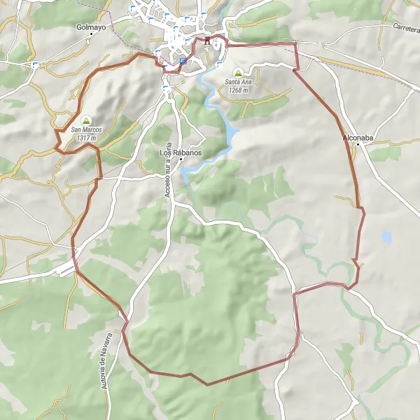 Map miniature of "Castle Adventure in Soria" cycling inspiration in Castilla y León, Spain. Generated by Tarmacs.app cycling route planner