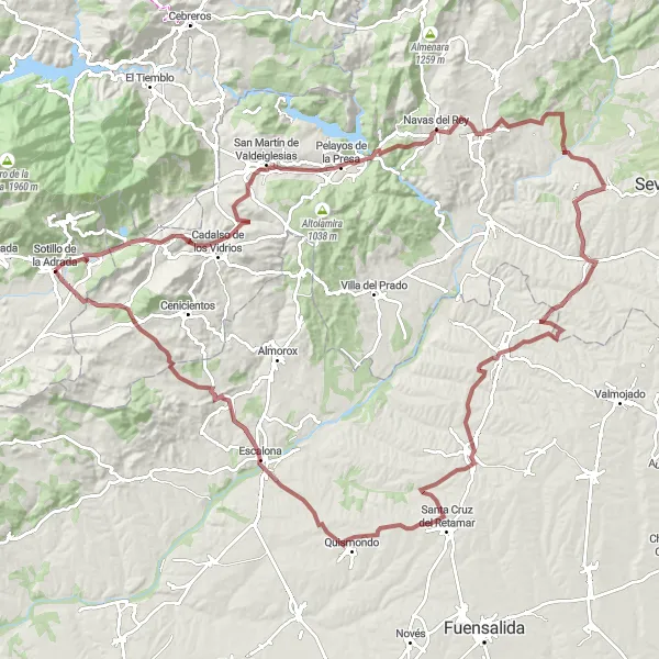 Miniatura mapy "Trasa gravelowa Sotillo de la Adrada - Paredes de Escalona" - trasy rowerowej w Castilla y León, Spain. Wygenerowane przez planer tras rowerowych Tarmacs.app