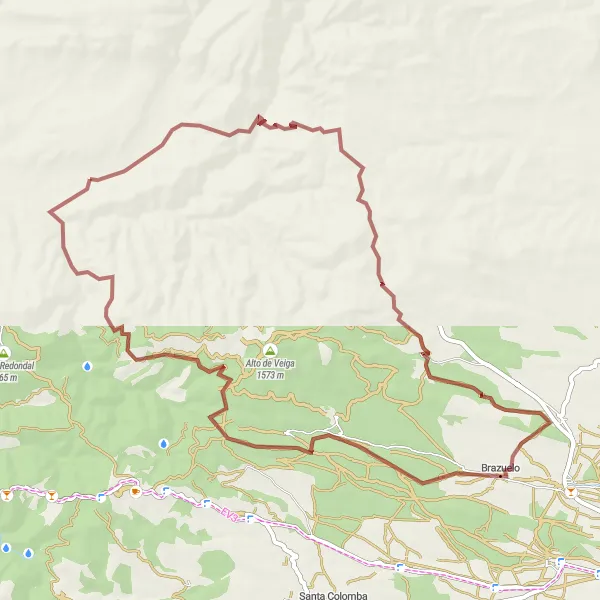 Miniatua del mapa de inspiración ciclista "Ruta de Las Montañas de Bierzo" en Castilla y León, Spain. Generado por Tarmacs.app planificador de rutas ciclistas