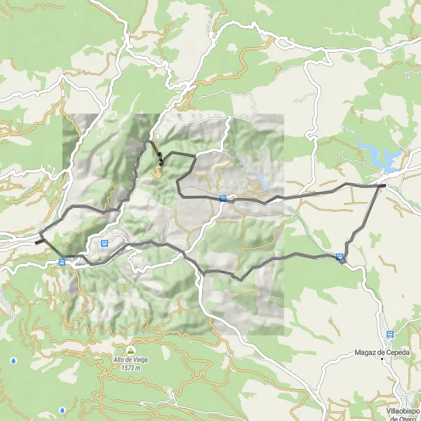 Map miniature of "Peña Rubia Adventure" cycling inspiration in Castilla y León, Spain. Generated by Tarmacs.app cycling route planner