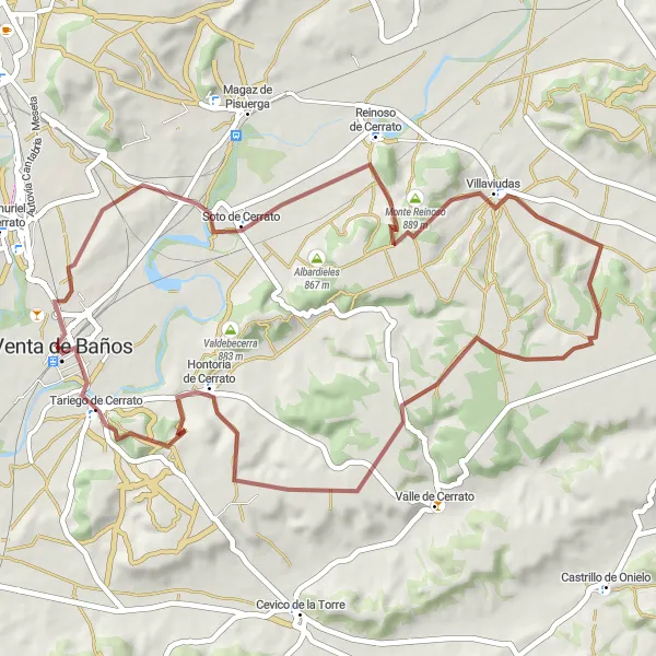 Map miniature of "Gravel Adventure with Historical Gems" cycling inspiration in Castilla y León, Spain. Generated by Tarmacs.app cycling route planner