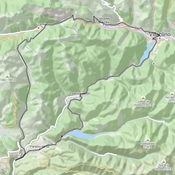 Miniatua del mapa de inspiración ciclista "Ruta del Sil" en Castilla y León, Spain. Generado por Tarmacs.app planificador de rutas ciclistas