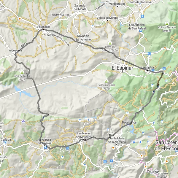 Miniatua del mapa de inspiración ciclista "Ruta de las Navas del Marqués" en Castilla y León, Spain. Generado por Tarmacs.app planificador de rutas ciclistas