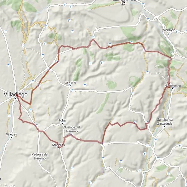 Miniatura mapy "Trasa Gravelowa przez Manciles" - trasy rowerowej w Castilla y León, Spain. Wygenerowane przez planer tras rowerowych Tarmacs.app