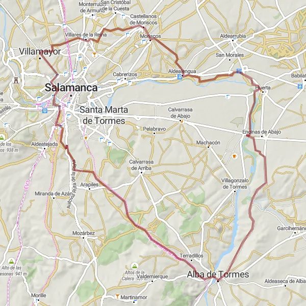 Map miniature of "Gravel Expedition: Rural Discoveries" cycling inspiration in Castilla y León, Spain. Generated by Tarmacs.app cycling route planner