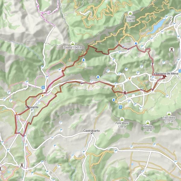 Miniatua del mapa de inspiración ciclista "Ruta de los Pueblos de Mena" en Castilla y León, Spain. Generado por Tarmacs.app planificador de rutas ciclistas