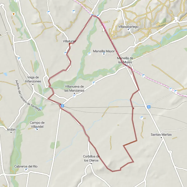 Map miniature of "Off-Grid Gravel Adventure" cycling inspiration in Castilla y León, Spain. Generated by Tarmacs.app cycling route planner