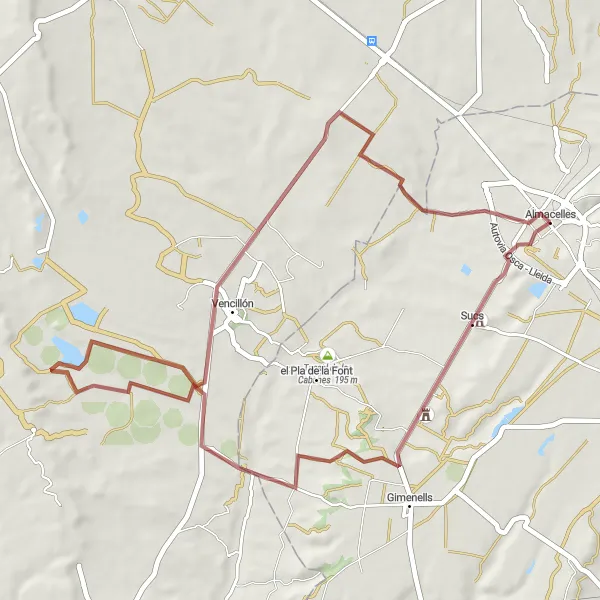 Miniaturní mapa "Turistická cyklostezka Lo Vilot" inspirace pro cyklisty v oblasti Cataluña, Spain. Vytvořeno pomocí plánovače tras Tarmacs.app
