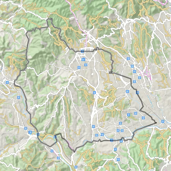 Miniatura della mappa di ispirazione al ciclismo "Giro in bici panoramico" nella regione di Cataluña, Spain. Generata da Tarmacs.app, pianificatore di rotte ciclistiche