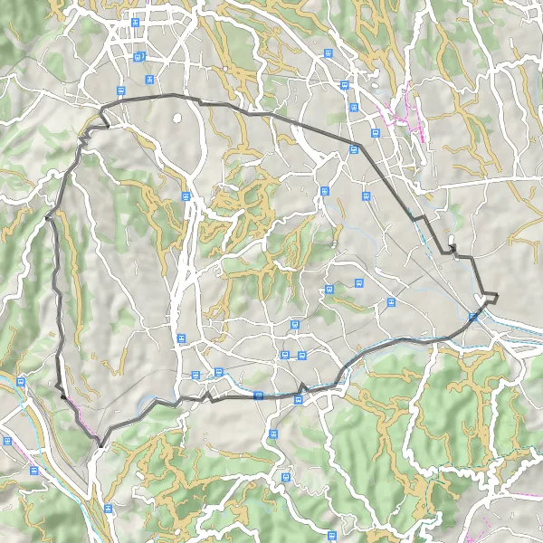 Miniatura della mappa di ispirazione al ciclismo "Giro in bici tra natura e cultura" nella regione di Cataluña, Spain. Generata da Tarmacs.app, pianificatore di rotte ciclistiche