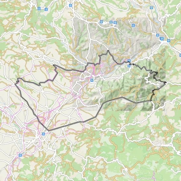 Map miniature of "La Penedès Vineyards Loop" cycling inspiration in Cataluña, Spain. Generated by Tarmacs.app cycling route planner