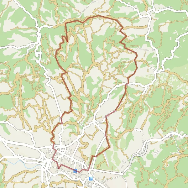 Miniatura della mappa di ispirazione al ciclismo "Gravel Igualada - Vilanova del Camí" nella regione di Cataluña, Spain. Generata da Tarmacs.app, pianificatore di rotte ciclistiche