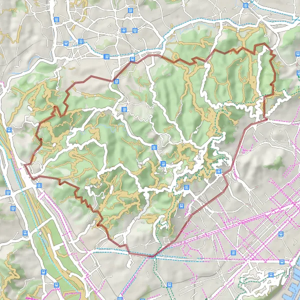 Map miniature of "Gravel Adventure in Catalunya" cycling inspiration in Cataluña, Spain. Generated by Tarmacs.app cycling route planner
