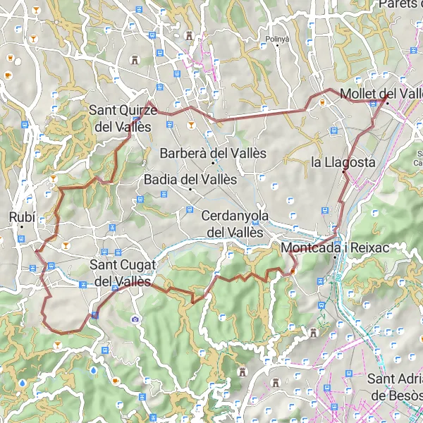 Map miniature of "Gravel Adventure" cycling inspiration in Cataluña, Spain. Generated by Tarmacs.app cycling route planner