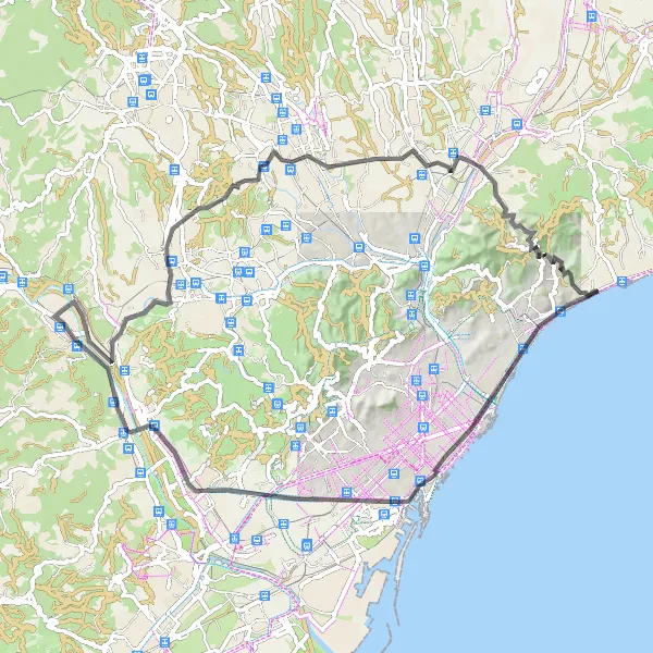 Miniaturní mapa "Road Turó de la Bandera" inspirace pro cyklisty v oblasti Cataluña, Spain. Vytvořeno pomocí plánovače tras Tarmacs.app