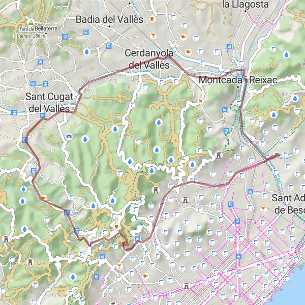 Karten-Miniaturansicht der Radinspiration "Rund um Sant Andreu und Cerdanyola" in Cataluña, Spain. Erstellt vom Tarmacs.app-Routenplaner für Radtouren