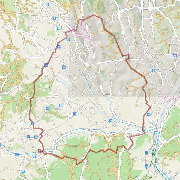 Miniature de la carte de l'inspiration cycliste "Chemins de gravier autour de Sant Cugat del Vallès" dans la Cataluña, Spain. Générée par le planificateur d'itinéraire cycliste Tarmacs.app