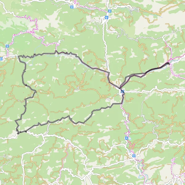 Miniaturní mapa "Scenic Road Cycling Adventure" inspirace pro cyklisty v oblasti Cataluña, Spain. Vytvořeno pomocí plánovače tras Tarmacs.app